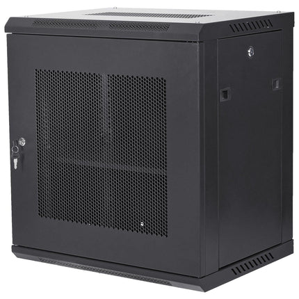 12U Wall Mount Network Server Cabinet, 15.5'' Deep, Server Rack Cabinet Enclosure, 200 lbs Max. Ground-mounted Load Capacity, with Locking Door Side Panels, for IT Equipment, A/V Devices.