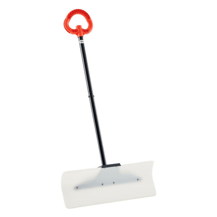 Snow Pusher Shovel, 61 cm Wide Outdoor Snowplow Shovel with Ergonomic Grip, HDPE Plastic Blade, Winter Shovels with Segmented Handle, Portable Snow Removal Tool for Driveway Garden Camping.
