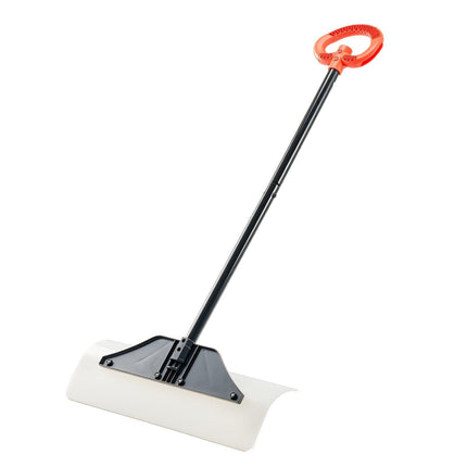Snow Pusher Shovel, 61 cm Wide Outdoor Snowplow Shovel with Ergonomic Grip, HDPE Plastic Blade, Winter Shovels with Segmented Handle, Portable Snow Removal Tool for Driveway Garden Camping.