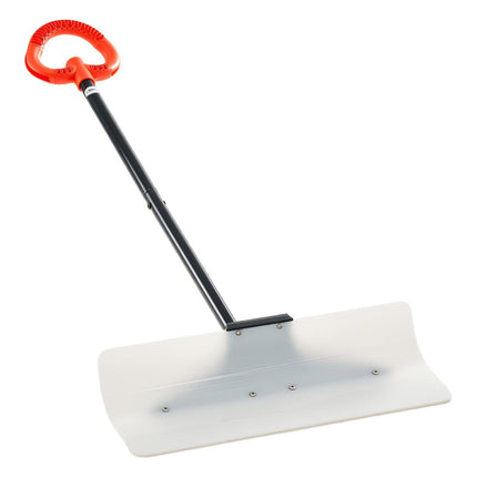 Snow Pusher Shovel, 61 cm Wide Outdoor Snowplow Shovel with Ergonomic Grip, HDPE Plastic Blade, Winter Shovels with Segmented Handle, Portable Snow Removal Tool for Driveway Garden Camping.