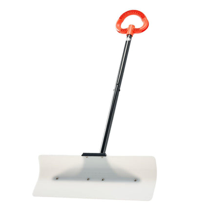 Snow Pusher Shovel, 61 cm Wide Outdoor Snowplow Shovel with Ergonomic Grip, HDPE Plastic Blade, Winter Shovels with Segmented Handle, Portable Snow Removal Tool for Driveway Garden Camping.