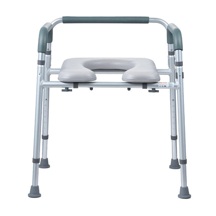Commode Chair, Bedside Commode with Padded Seat and Arms, 7-Level Adjustable Height, 5.8L Removable Bucket, Easy to Assemble, 350 LBS Capacity, Raised Toilet Seat for Adults Seniors.