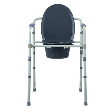 Commode Chair, Bedside Commode with Wider Toilet Seat, 7-Level Adjustable Height, 5.8L Removable Bucket, Easy to Assemble, 350 LBS Capacity, Raised Toilet Seat for Adults Seniors.