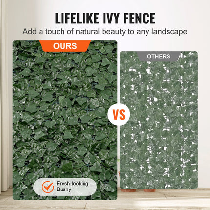Ivy Privacy Fence, 59 x 98 in Artificial Green Wall Screen, Greenery Ivy Fence with Mesh Cloth Backing and Strengthened Joint, Faux Hedges Vine Leaf Decoration for Outdoor Garden, Yard, Balcony.