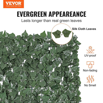 Ivy Privacy Fence, 1500 x 2490 mm Artificial Green Wall Screen, Greenery Ivy Fence with Strengthened Joint, Faux Hedges Vine Leaf Decoration for Outdoor Garden, Yard, Patio Decor.