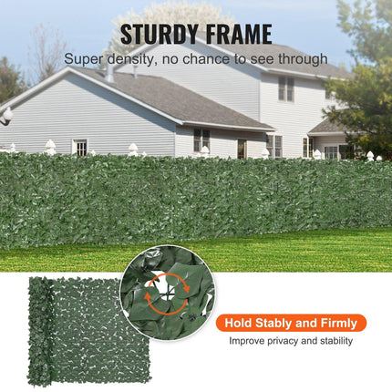 Ivy Privacy Fence, 1500 x 2490 mm Artificial Green Wall Screen, Greenery Ivy Fence with Strengthened Joint, Faux Hedges Vine Leaf Decoration for Outdoor Garden, Yard, Patio Decor.