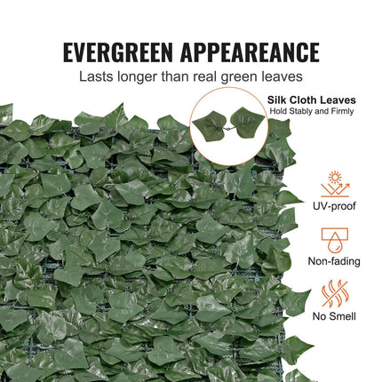 Ivy Privacy Fence, 59 x 158in Artificial Green Wall Screen, Greenery Ivy Fence w/ Mesh Cloth Backing and Strengthened Joint, Faux Hedges Vine Leaf Decoration for Outdoor Garden, Yard, Balcony.