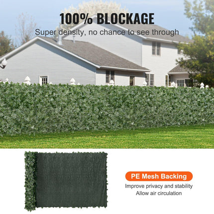 Ivy Privacy Fence, 59 x 158in Artificial Green Wall Screen, Greenery Ivy Fence w/ Mesh Cloth Backing and Strengthened Joint, Faux Hedges Vine Leaf Decoration for Outdoor Garden, Yard, Balcony.