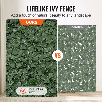 Ivy Privacy Fence, 59 x 158in Artificial Green Wall Screen, Greenery Ivy Fence w/ Mesh Cloth Backing and Strengthened Joint, Faux Hedges Vine Leaf Decoration for Outdoor Garden, Yard, Balcony.
