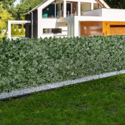 Ivy Privacy Fence, 59 x 158in Artificial Green Wall Screen, Greenery Ivy Fence w/ Mesh Cloth Backing and Strengthened Joint, Faux Hedges Vine Leaf Decoration for Outdoor Garden, Yard, Balcony.