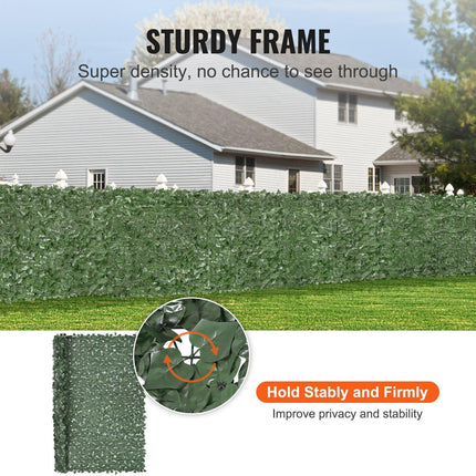Ivy Privacy Fence, 2440 x 1830 mm Artificial Green Wall Screen, Greenery Ivy Fence with Strengthened Joint, Faux Hedges Vine Leaf Decoration for Outdoor Garden, Yard, Balcony, Patio Decor.