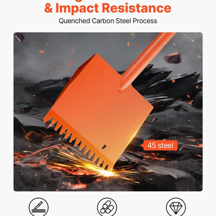 Shingle Shovel 1 Pack, D-Grip Handle Shingle Roof Ripper, High Hardness 45# Steel & Lightweight Easy Tearing Off Roofing & Nails Tool, ideal for Commercial and Residential Use,Orange.