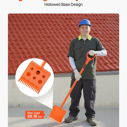 Shingle Shovel 1 Pack, D-Grip Handle Shingle Roof Ripper, High Hardness 45# Steel & Lightweight Easy Tearing Off Roofing & Nails Tool, ideal for Commercial and Residential Use,Orange.