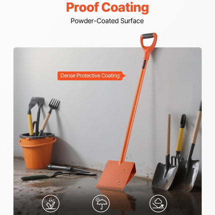 Shingle Shovel 1 Pack, D-Grip Handle Shingle Roof Ripper, High Hardness 45# Steel & Lightweight Easy Tearing Off Roofing & Nails Tool, ideal for Commercial and Residential Use,Orange.