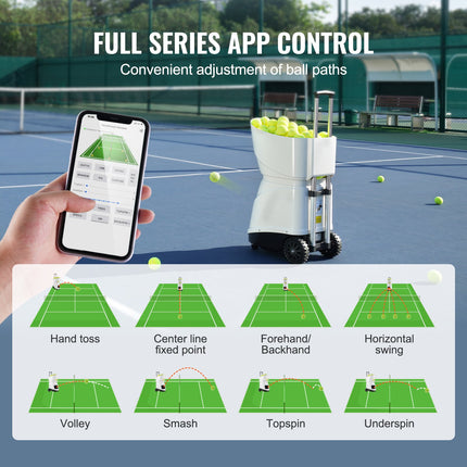 Tennis Ball Machine Automatic Portable Ball Launcher Training Practice.