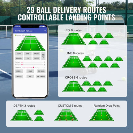 Tennis Ball Machine Automatic Portable Ball Launcher Training Practice.