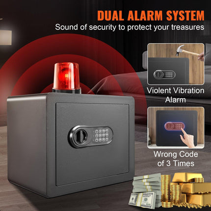 Safe 1.2 Cubic Feet Home Safe Steel for Cash Gold 15.8x11.8x13.8 inch.