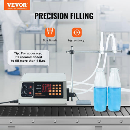 Liquid Filling Machine, 10-4000ml Filling Capacity, Automatic Bottle Filler Machine Bottling Machine Digital Control for Milk, Water, Wine, Beverage, Soy Sauce, Vinegar, Alcohol (Double Nozzle).