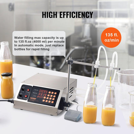 Liquid Filling Machine, 10-4000ml Filling Capacity, Automatic Bottle Filler Machine Bottling Machine Digital Control for Milk, Water, Wine, Beverage, Soy Sauce, Vinegar, Alcohol (Double Nozzle).