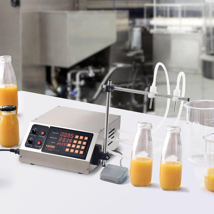 Liquid Filling Machine, 10-4000ml Filling Capacity, Automatic Bottle Filler Machine Bottling Machine Digital Control for Milk, Water, Wine, Beverage, Soy Sauce, Vinegar, Alcohol (Double Nozzle).