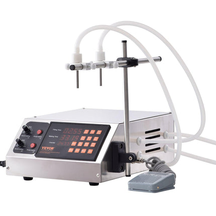 Liquid Filling Machine, 10-4000ml Filling Capacity, Automatic Bottle Filler Machine Bottling Machine Digital Control for Milk, Water, Wine, Beverage, Soy Sauce, Vinegar, Alcohol (Double Nozzle).