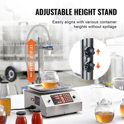 Liquid Filling Machine, 30-15000 g Weighing Capacity, Automatic Bottle Filler Machine Bottling Machine Digital Control for Milk, Water, Oil, Wine, Beverage, Detergent, Shampoo (Single Nozzle).