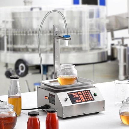 Liquid Filling Machine, 30-15000 g Weighing Capacity, Automatic Bottle Filler Machine Bottling Machine Digital Control for Milk, Water, Oil, Wine, Beverage, Detergent, Shampoo (Single Nozzle).