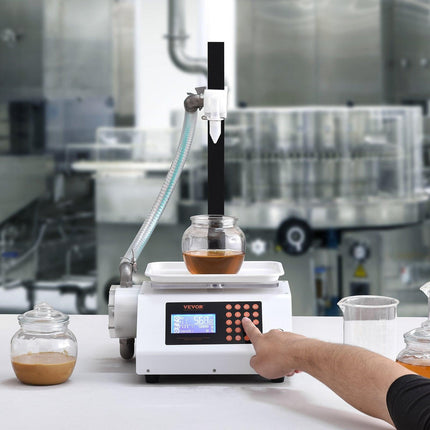 Liquid Filling Machine, 50-5000 g Weighing Capacity, Automatic Bottle Filler Machine Bottling Machine Gear Pump Digital Control for Honey, Oil, Wine, Detergent, Viscous Liquids (Single Nozzle).