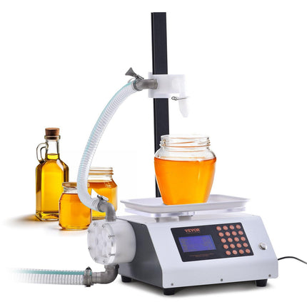 Liquid Filling Machine, 50-5000 g Weighing Capacity, Automatic Bottle Filler Machine Bottling Machine Gear Pump Digital Control for Honey, Oil, Wine, Detergent, Viscous Liquids (Single Nozzle).