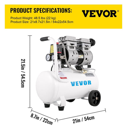 Air Compressor 6.6 Gallon, Portable Air Compressor 1 HP, Oil Free Air Compressor Steel Tank 750W, Pancake Air Compressor 115 PSI, Ultra Quiet Compressor for Home Repair, Tire Inflation.
