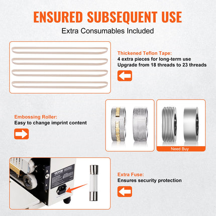 Continuous Bag Band Sealing Machine Horizontal Band Sealer Count Function.