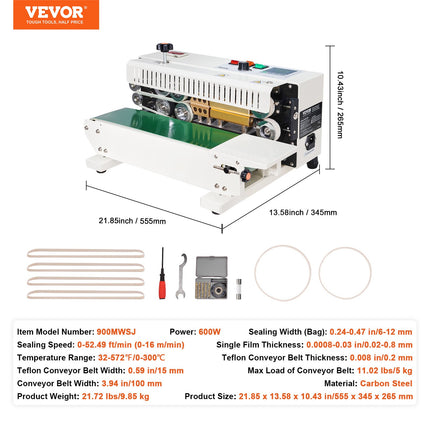 Continuous Bag Band Sealing Machine Horizontal Band Sealer Count Function.