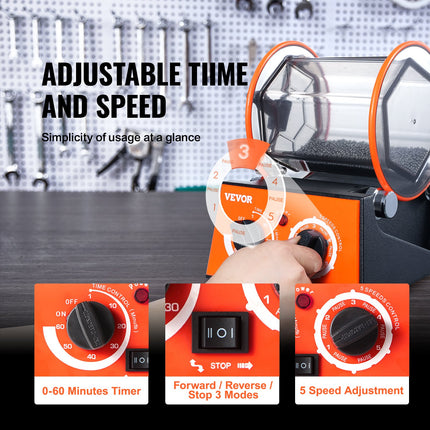 3kg Rotary Tumbler Surface Polisher Jewelry Polish Finish Machine Gem DIY.