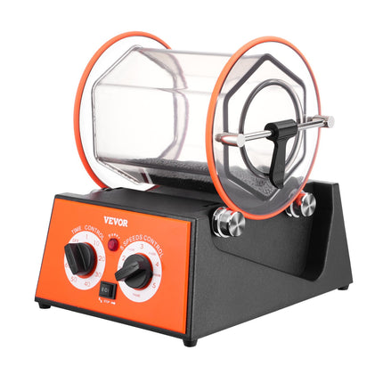 Jewelry Polisher Tumbler, 11lbs/5kg Capacity Mini Rotary Tumbler Machine with 0-60 Minutes Timer, 5 Speeds Jewelry Rotary Finisher for Surface Polishing Grinding Buffing Gemstones Jewels Coins.