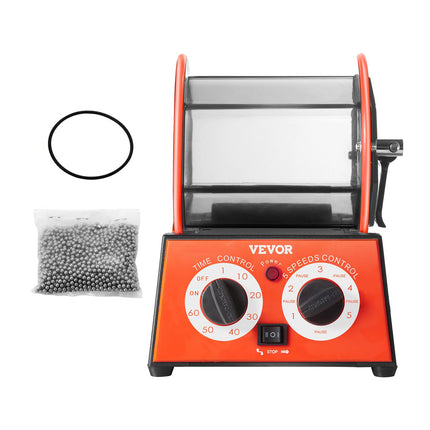 Jewelry Polisher Tumbler, 11lbs/5kg Capacity Mini Rotary Tumbler Machine with 0-60 Minutes Timer, 5 Speeds Jewelry Rotary Finisher for Surface Polishing Grinding Buffing Gemstones Jewels Coins.