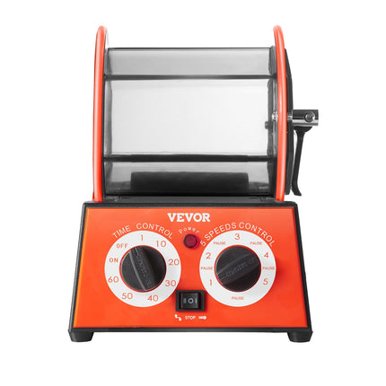 Jewelry Polisher Tumbler, 11lbs/5kg Capacity Mini Rotary Tumbler Machine with 0-60 Minutes Timer, 5 Speeds Jewelry Rotary Finisher for Surface Polishing Grinding Buffing Gemstones Jewels Coins.