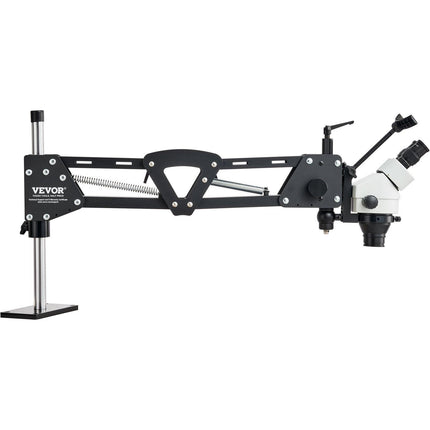 VEVOR Multi-Directional Microscope with Spring Bracket, 7X-45X Magnification Jewelry Microscope, Micro Jewelry Inlaid Stand with Integrated USB Ring LED Light and 360° Ball Vise, for Jewelry Inlay.