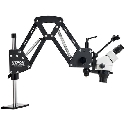 VEVOR Multi-Directional Microscope with Spring Bracket, 7X-45X Magnification Jewelry Microscope, Micro Jewelry Inlaid Stand with Integrated USB Ring LED Light and 360° Ball Vise, for Jewelry Inlay.