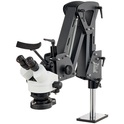 VEVOR Multi-Directional Microscope with Spring Bracket, 7X-45X Magnification Jewelry Microscope, Micro Jewelry Inlaid Stand with Integrated USB Ring LED Light and 360° Ball Vise, for Jewelry Inlay.
