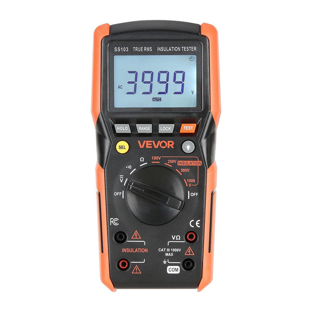 Digital Multimeter, 4000-Count TRMS Voltmeter Ohmmeter, 1000V AC/DC Voltage Tester with Switchable Auto/Manual Range for Voltage, Resistance, and Continuity Measurment.