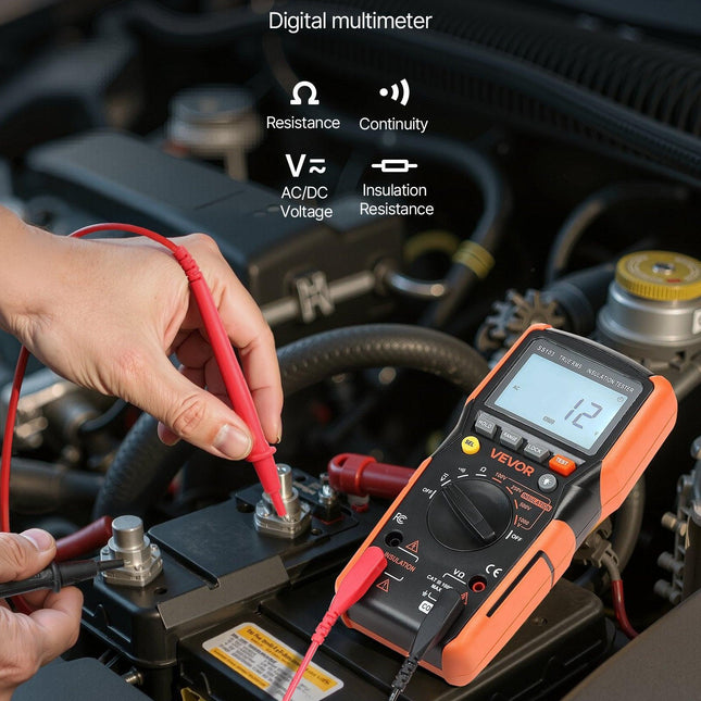 Digital Multimeter, 4000-Count TRMS Voltmeter Ohmmeter, 1000V AC/DC Voltage Tester with Switchable Auto/Manual Range for Voltage, Resistance, and Continuity Measurment.