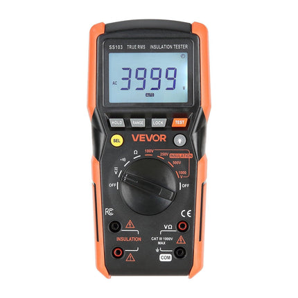 Digital Multimeter, 4000-Count TRMS Voltmeter Ohmmeter, 1000V AC/DC Voltage Tester with Switchable Auto/Manual Range for Voltage, Resistance, and Continuity Measurment.