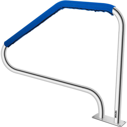 Swimming Pool Handrail Ladder Handrail Stainless Steel Rail w/ Base Plate.