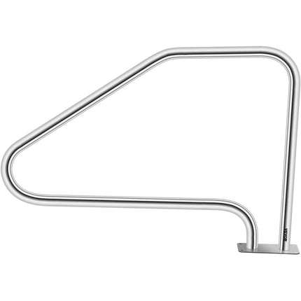 Swimming Pool Handrail Ladder Handrail Stainless Steel Rail w/ Base Plate.