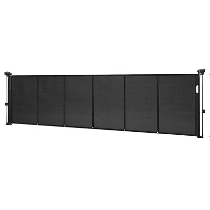 Retractable Baby Gate, 870 mm Tall, Extends up to 2800 mm Wide, Retractable Gate for Kids or Pets, Mesh Material, Easy to Install for Indoor Stairs, Doorways, Hallways, Playrooms, Black.