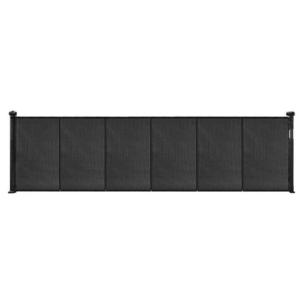 Retractable Baby Gate, 870 mm Tall, Extends up to 2800 mm Wide, Retractable Gate for Kids or Pets, Mesh Material, Easy to Install for Indoor Stairs, Doorways, Hallways, Playrooms, Black.
