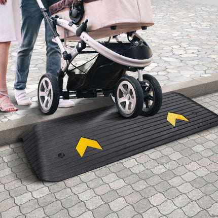 Rubber Threshold Ramp, 5 cm Rise Threshold Ramp Doorway, Recycled Rubber Power Threshold Ramp Rated 15 tons Load Capacity, Non-Slip Surface Rubber Solid Threshold Ramp for Wheelchair and Scooter.