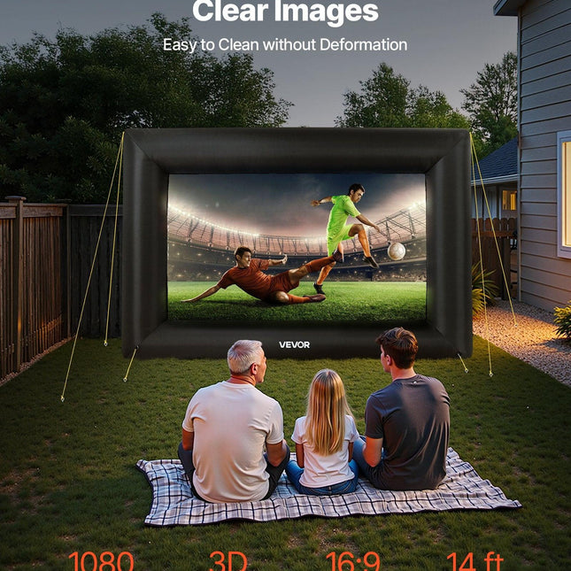 14 ft Inflatable Movie Screen 16:9 600D Movie Projector with Portable Bag.
