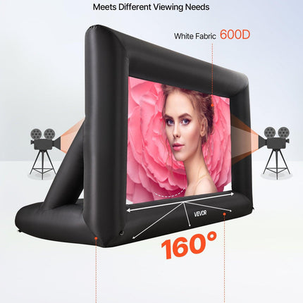 14 ft Inflatable Movie Screen 16:9 600D Movie Projector with Portable Bag.