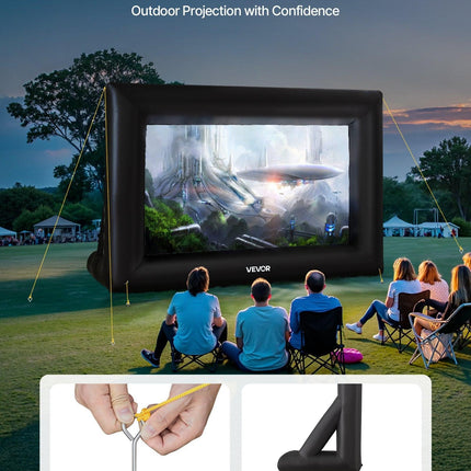 14 ft Inflatable Movie Screen 16:9 600D Movie Projector with Portable Bag.